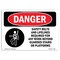 Signmission OSHA Danger, Safety Belts And Lifelines Required, 10in X 7in Rigid Plastic, 10" W, 7" H, Landscape OS-DS-P-710-L-1698 - alternate 1